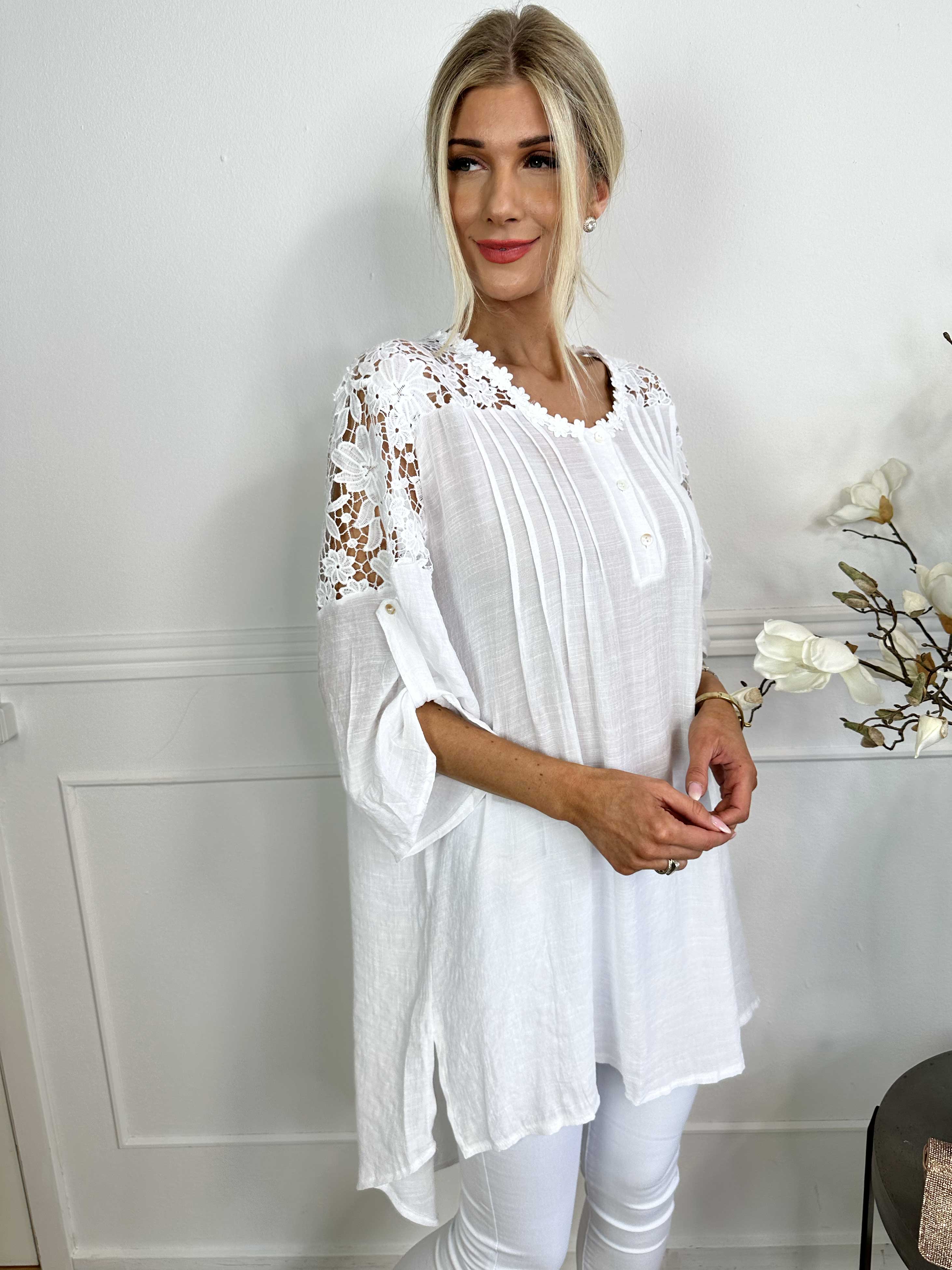 Juliette - Tunika i bomuldsblanding med broderinger